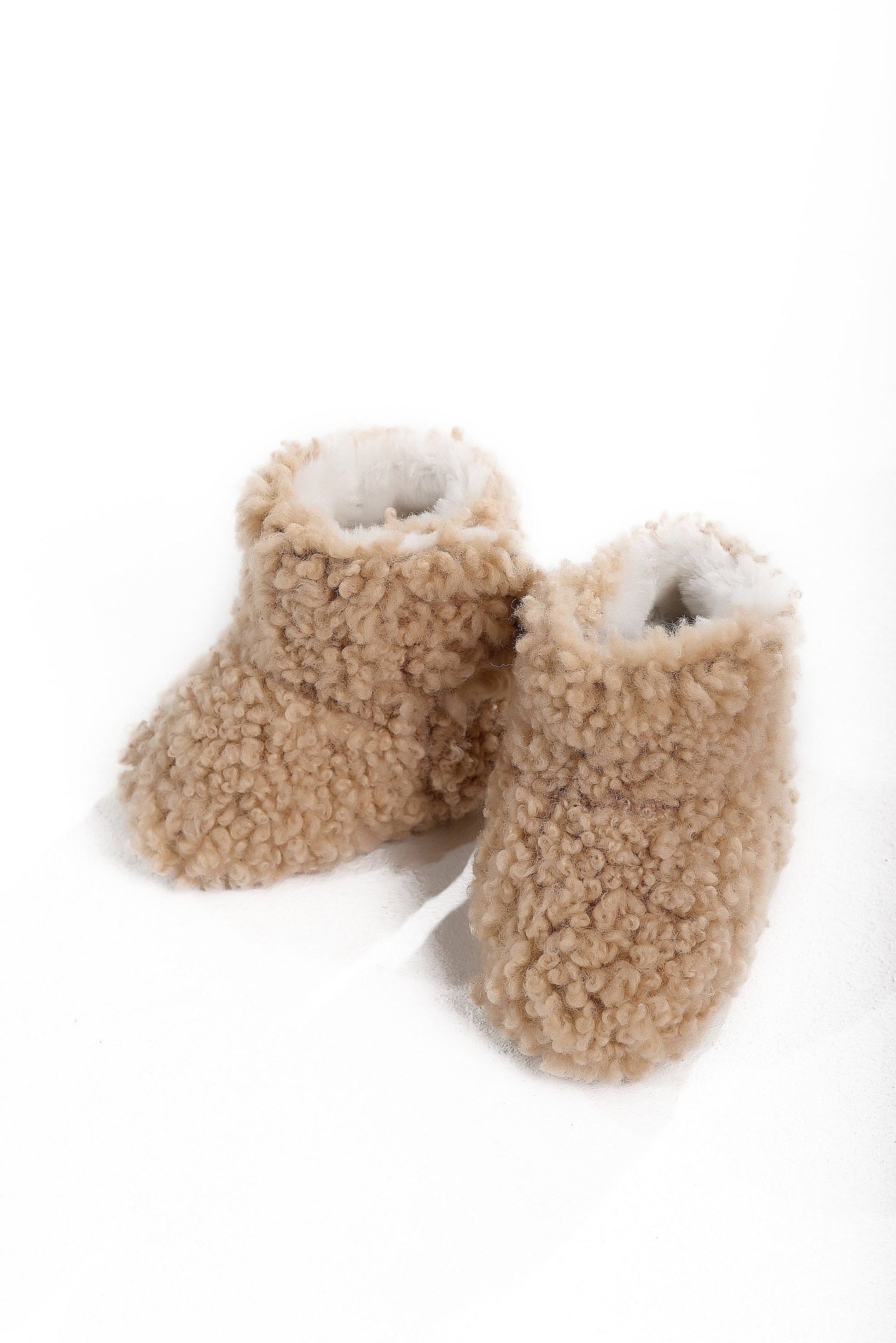 Real Sheepskin Baby Boots 0-18 months Unisex-Child Baby Winter Shoes in Beige Color