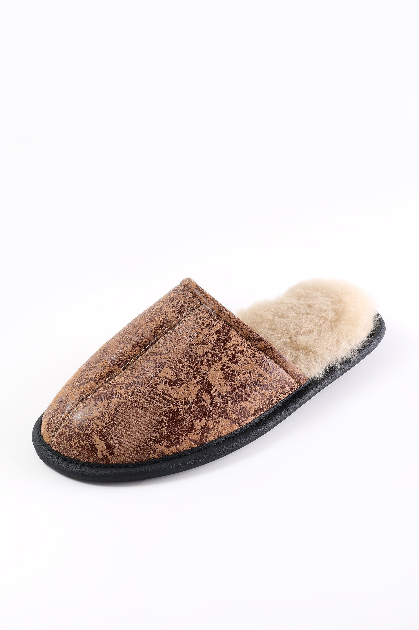 Unisex Dune Sheepskin Slippers with Soft Beige Fur Lining