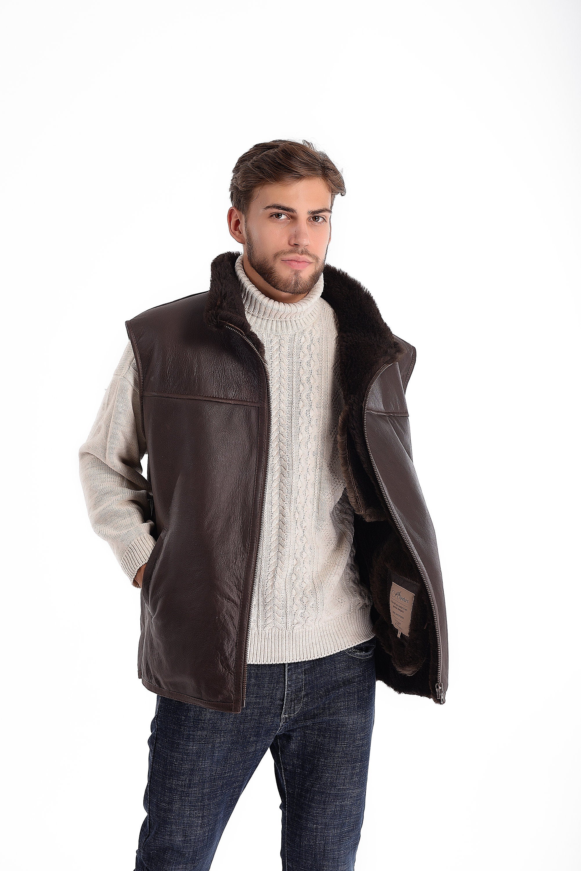 Sheepskin on sale work vest