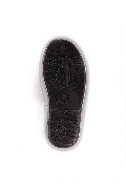 Unisex Women's Real Sheepskin Slippers in White Color with Fur Lining