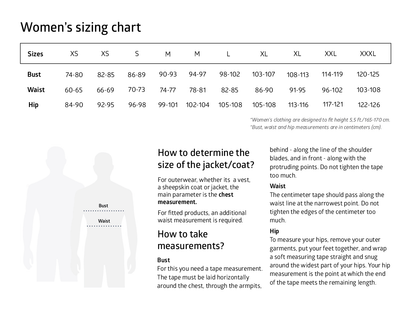 Women's size chart.